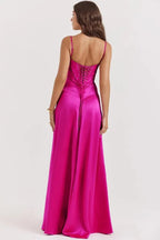 Gabriella - Women's Satin Corset Maxi Dress