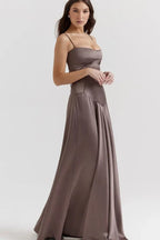 Gabriella - Women's Satin Corset Maxi Dress