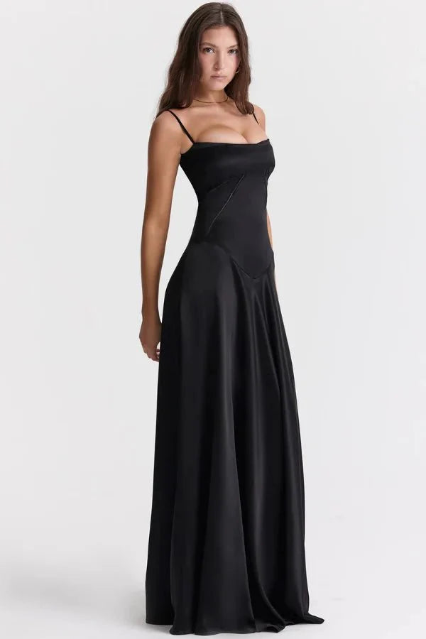 Gabriella - Women's Satin Corset Maxi Dress
