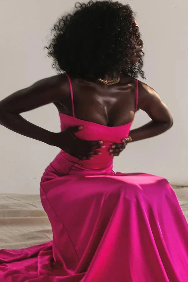 Gabriella - Women's Satin Corset Maxi Dress