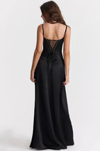 Gabriella - Women's Satin Corset Maxi Dress