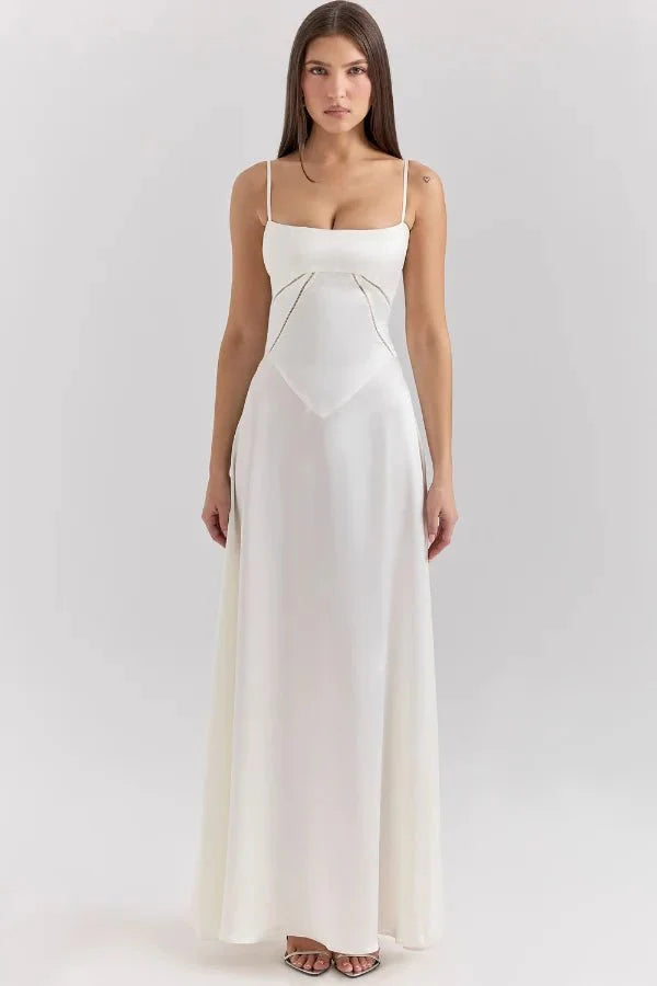 Gabriella - Women's Satin Corset Maxi Dress