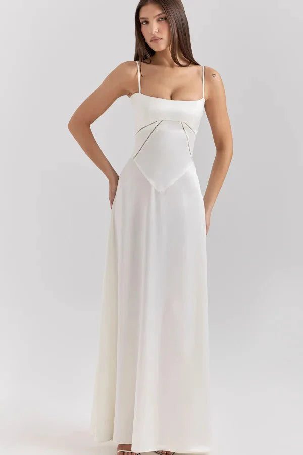 Gabriella - Women's Satin Corset Maxi Dress