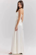 Gabriella - Women's Satin Corset Maxi Dress