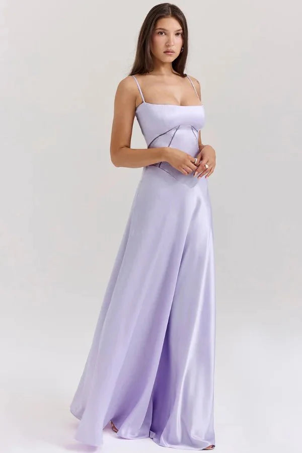 Gabriella - Women's Satin Corset Maxi Dress