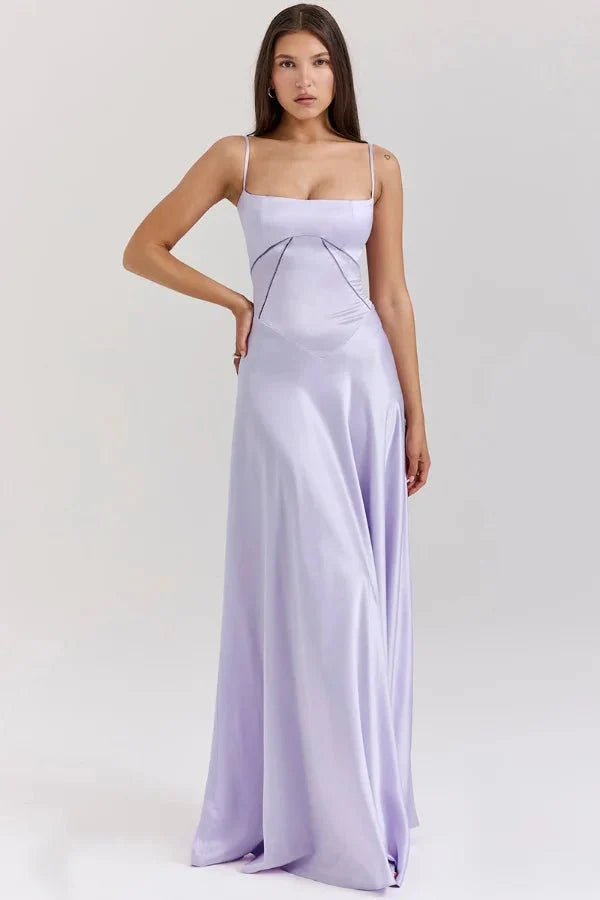 Gabriella - Women's Satin Corset Maxi Dress