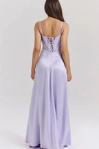 Gabriella - Women's Satin Corset Maxi Dress