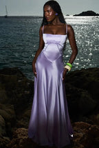 Gabriella - Women's Satin Corset Maxi Dress