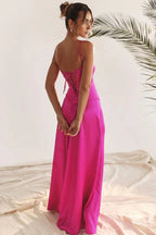 Gabriella - Women's Satin Corset Maxi Dress
