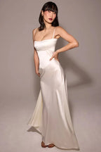 Gabriella - Women's Satin Corset Maxi Dress