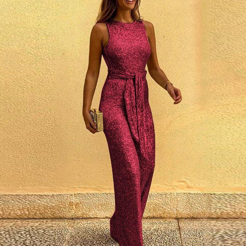 Alaia - Women's Sequin Wide Leg Jumpsuit