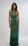Willow - Women's Watercolor Print Flowy Maxi Dress