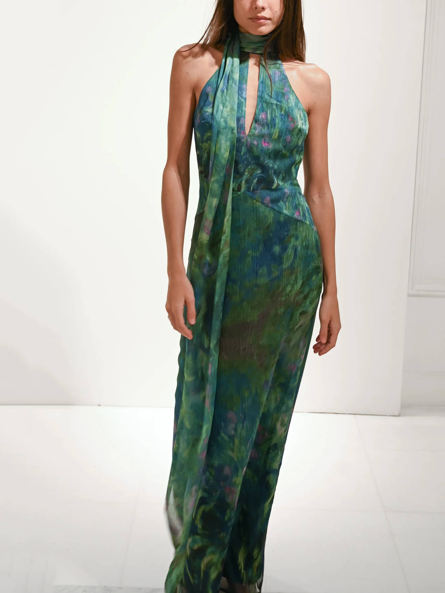 Willow - Women's Watercolor Print Flowy Maxi Dress