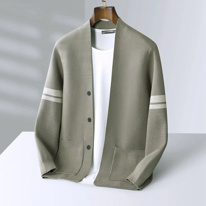 Giancarlo - Men's Varsity Stripe Knit Cardigan