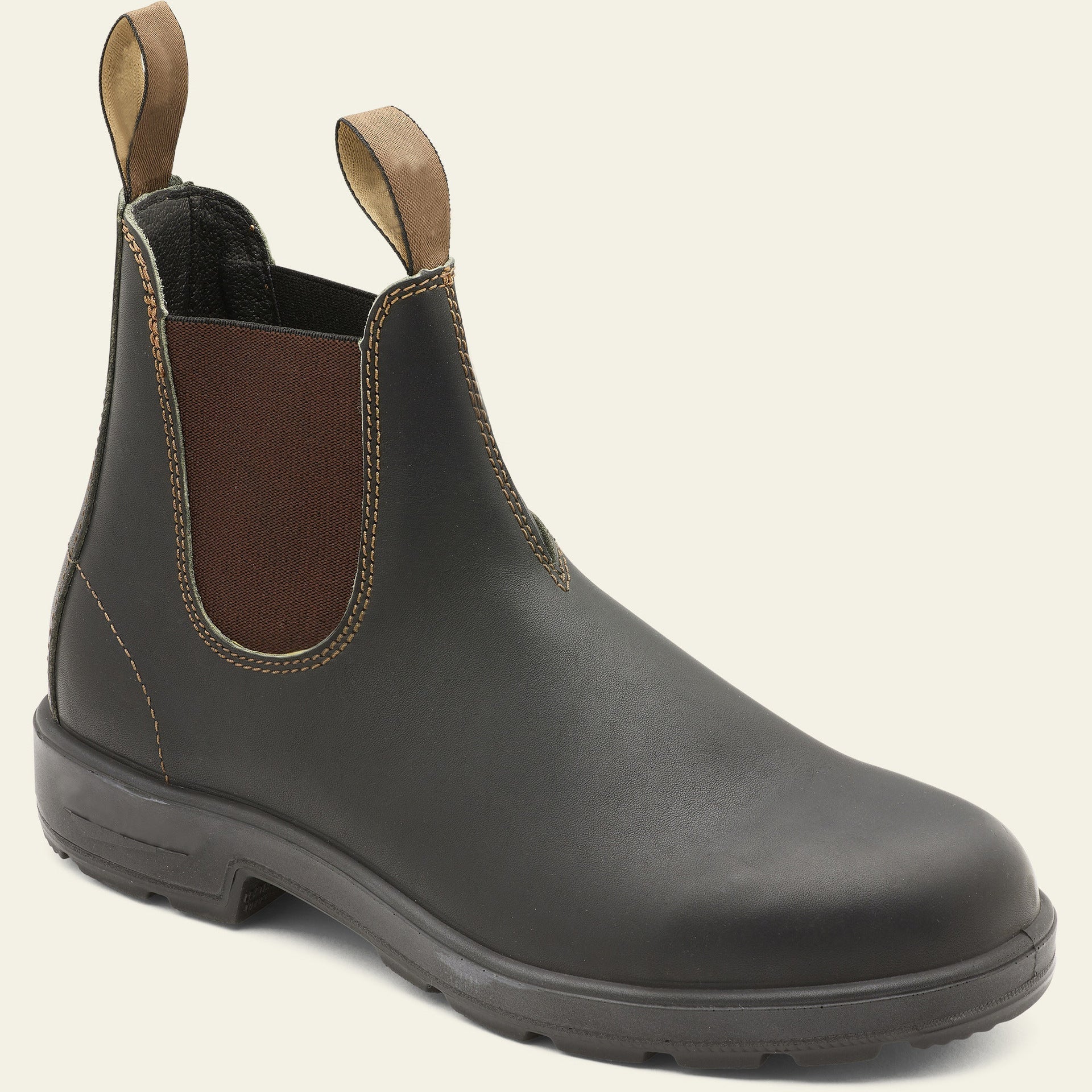 Men's Leather Chelsea Boots with Rugged Sole
