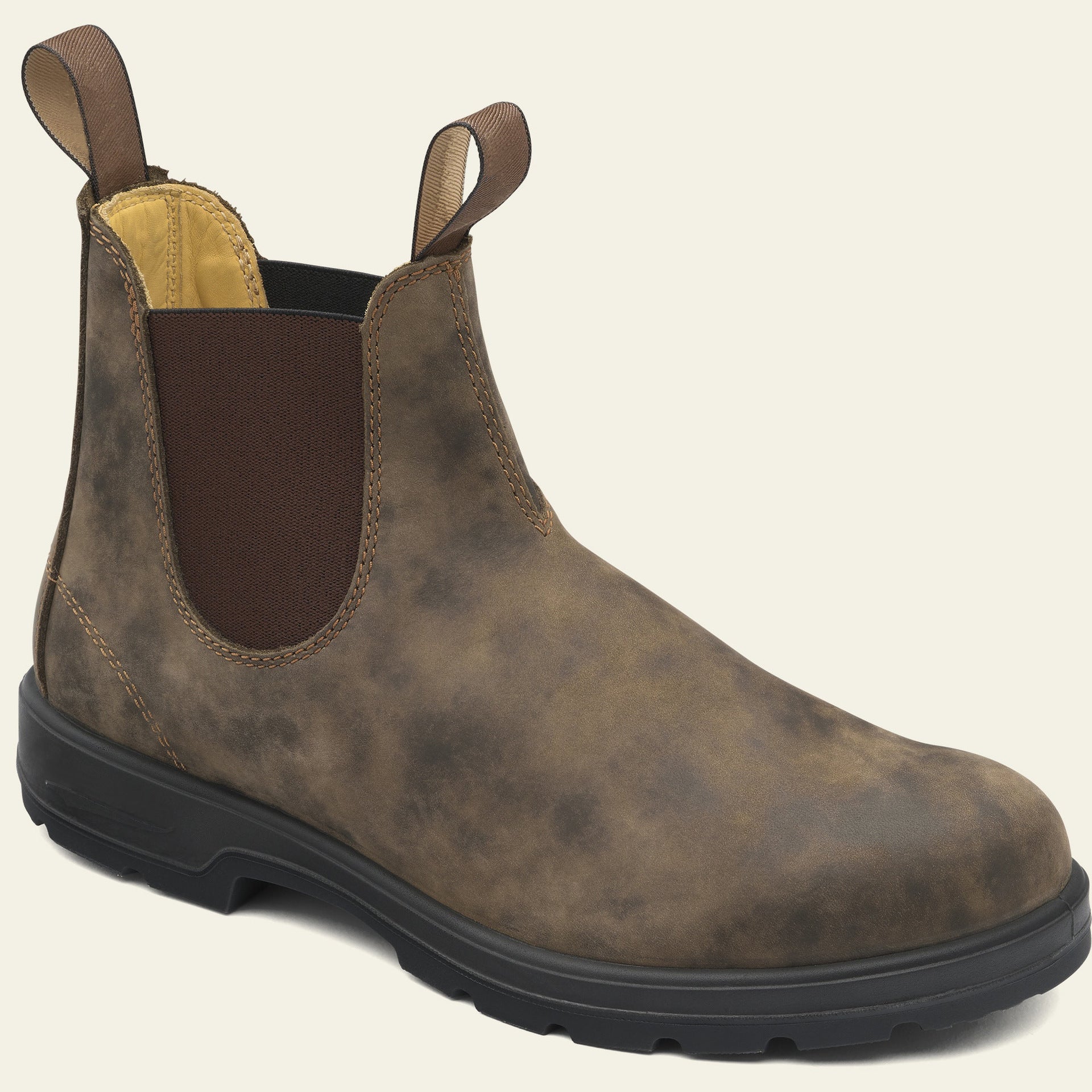 Men's Leather Chelsea Boots with Rugged Sole