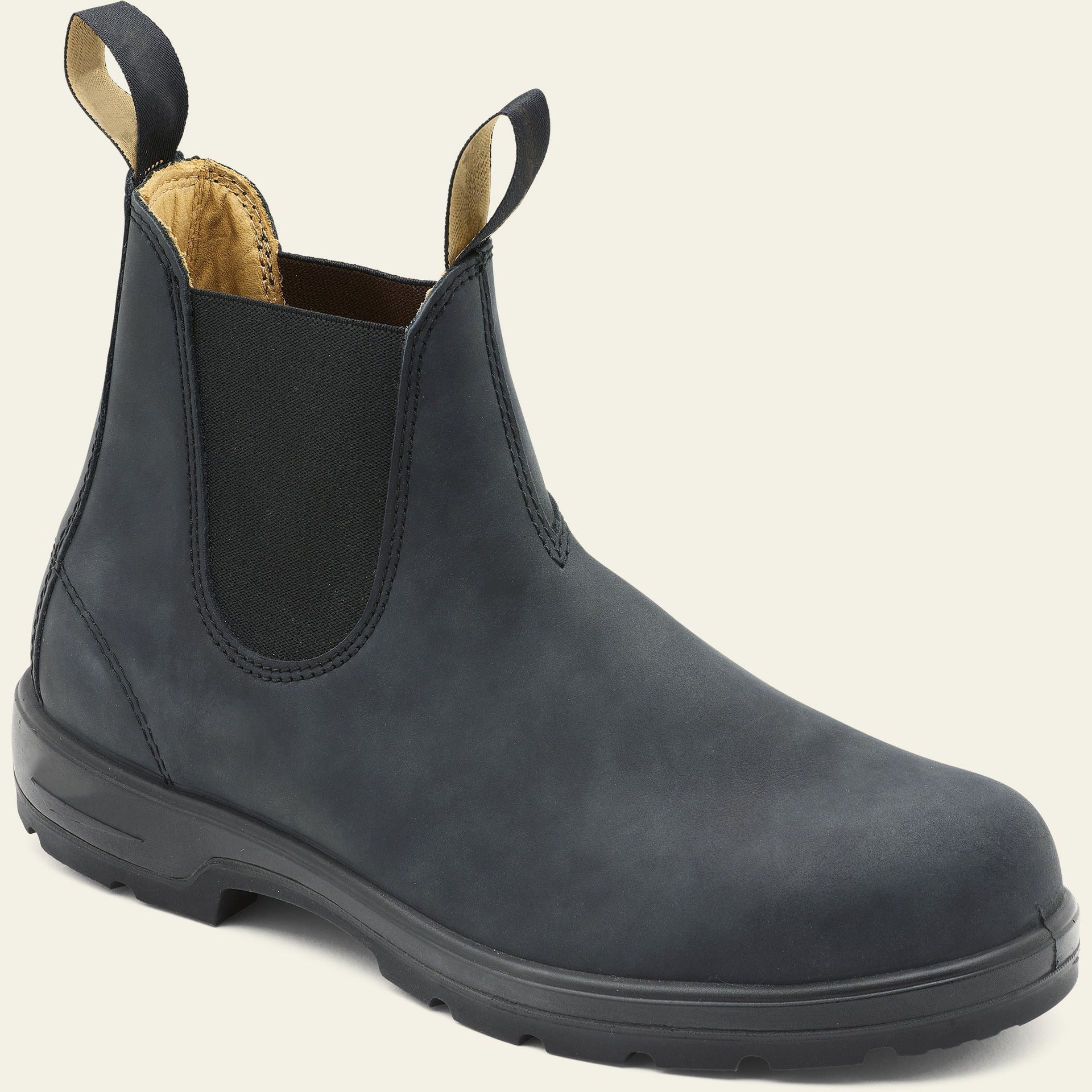 Men's Leather Chelsea Boots with Rugged Sole