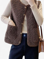 Amelie - Women's Sleeveless Button Down Gilet Vest