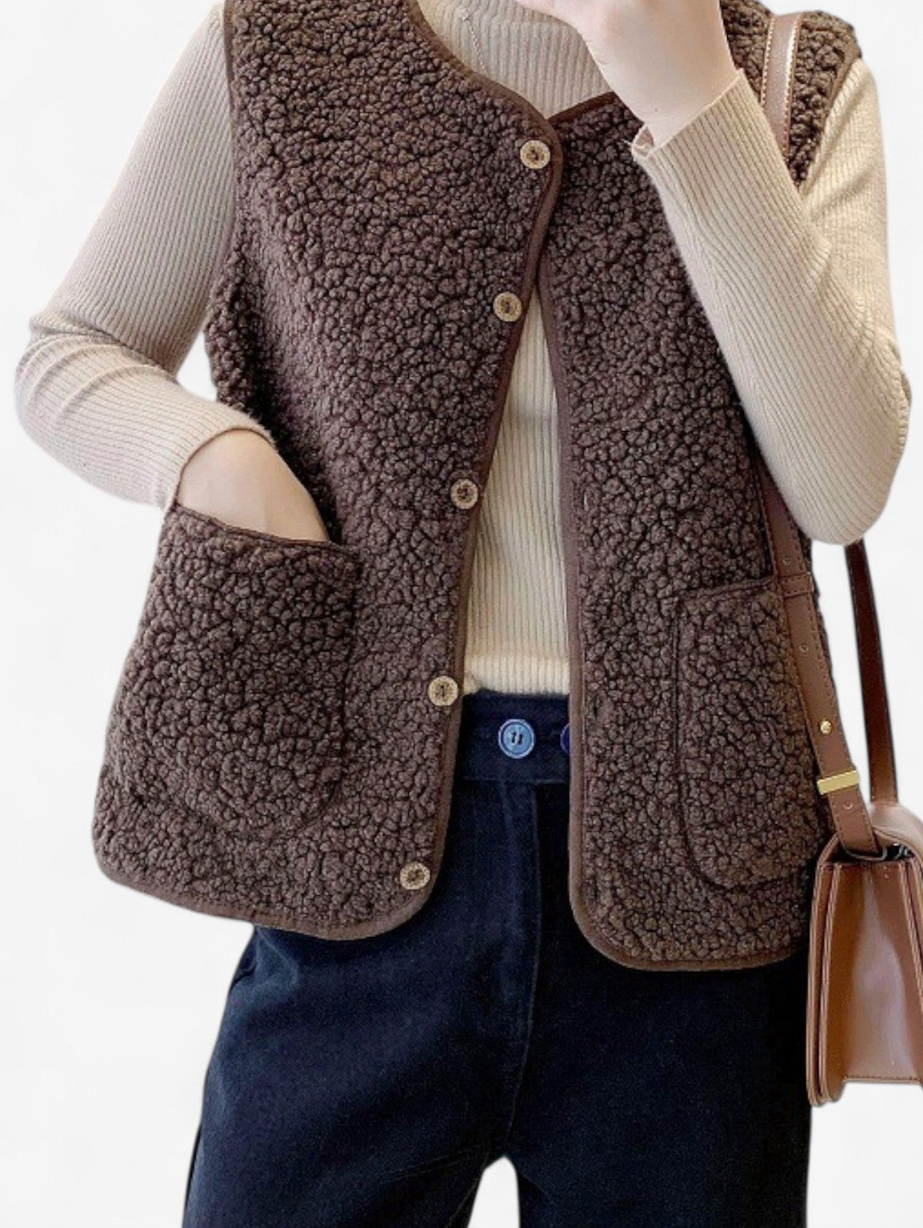 Amelie - Women's Sleeveless Button Down Gilet Vest