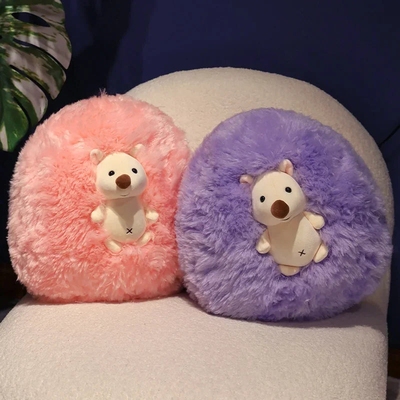 Hedgehog Plush Pillow Round Stuffed Animal Cushion Fluffy Soft Kawaii 30-60cm