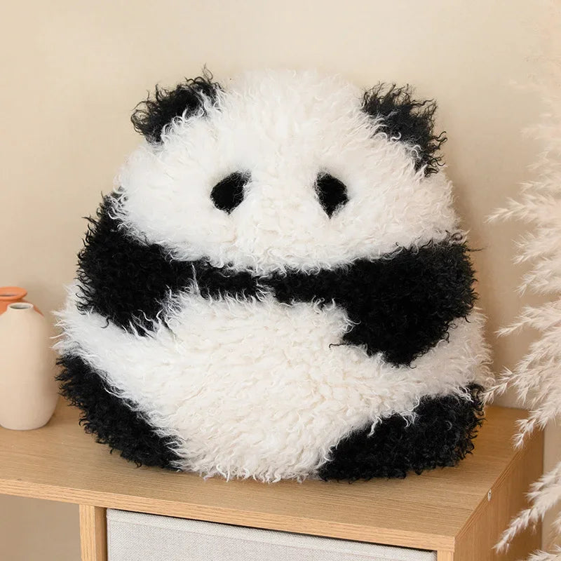 Hedgehog Panda Plush Pillow Round Stuffed Animal Cushion Soft Kawaii Gift 40cm