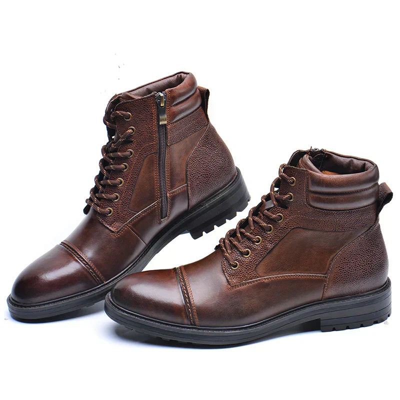 Men's Leather Lace-Up Ankle Boots