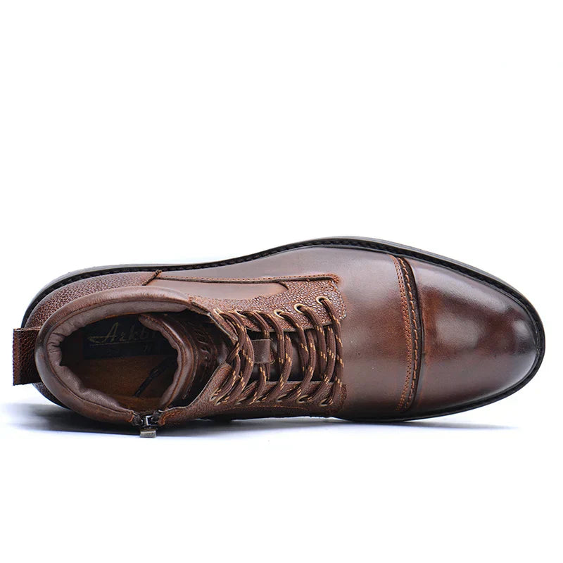 Men's Leather Lace-Up Ankle Boots
