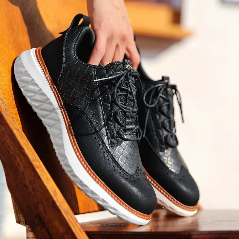 Oxford Ridge - Men's Brogue Leather Sneakers