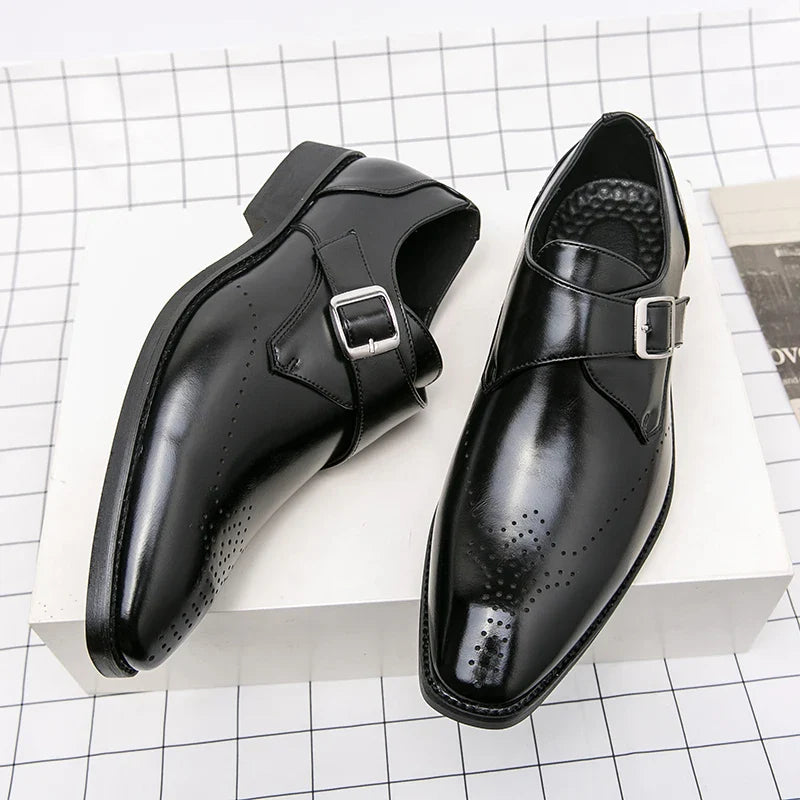 Ashford - Men's Monk Strap Leather Dress Shoes