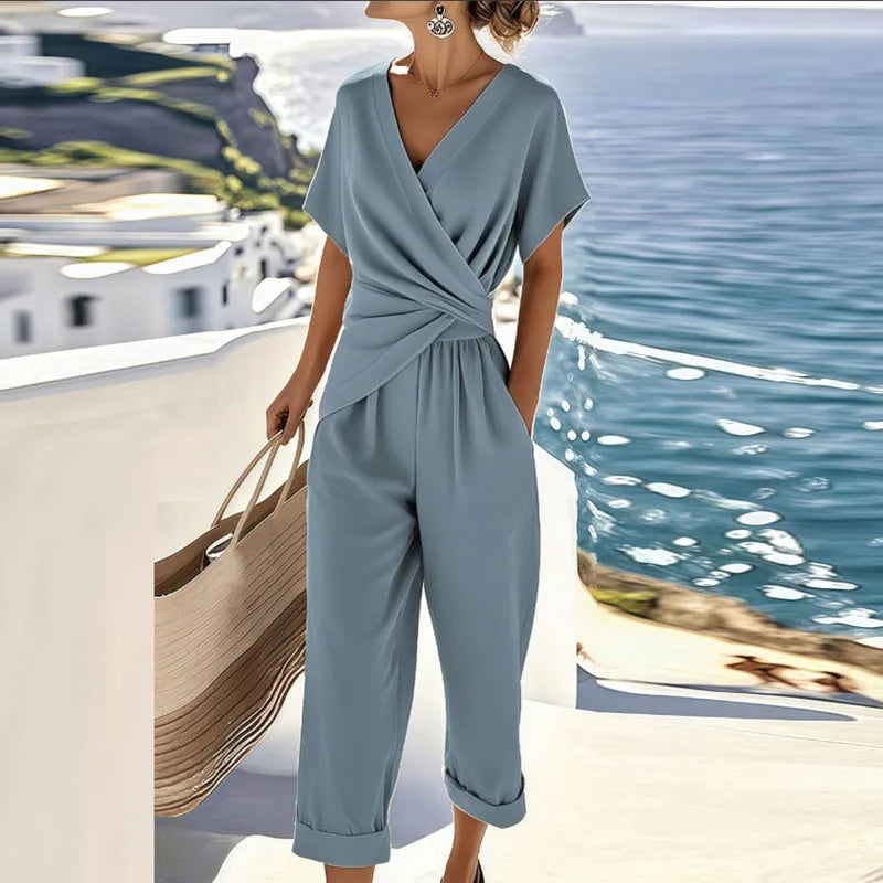 Women's Elegant Two-Piece Set - Top and Skirt Matching Set