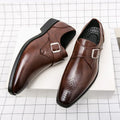 Ashford - Men's Monk Strap Leather Dress Shoes