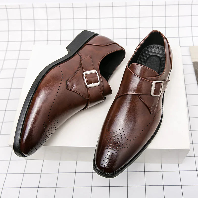 Ashford - Men's Monk Strap Leather Dress Shoes