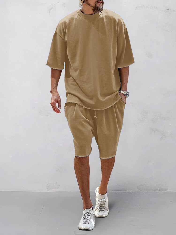 Men's Relaxed Knit Tee & Shorts Set