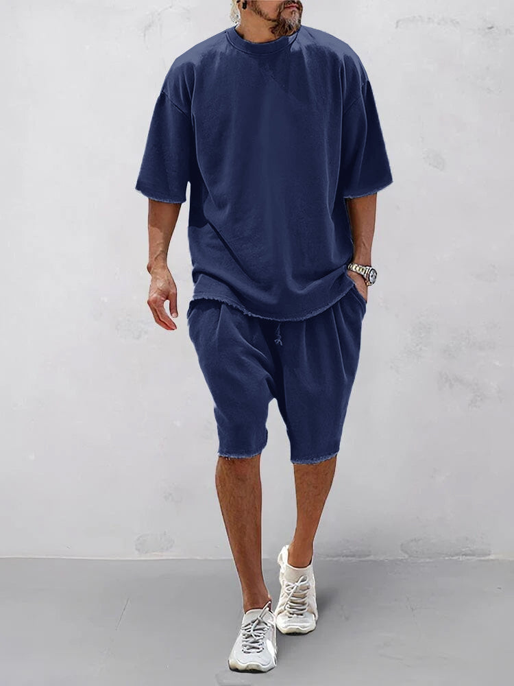 Men's Relaxed Knit Tee & Shorts Set