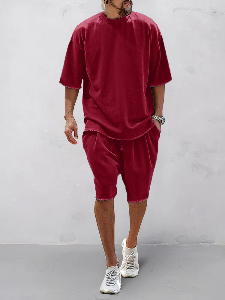Men's Relaxed Knit Tee & Shorts Set