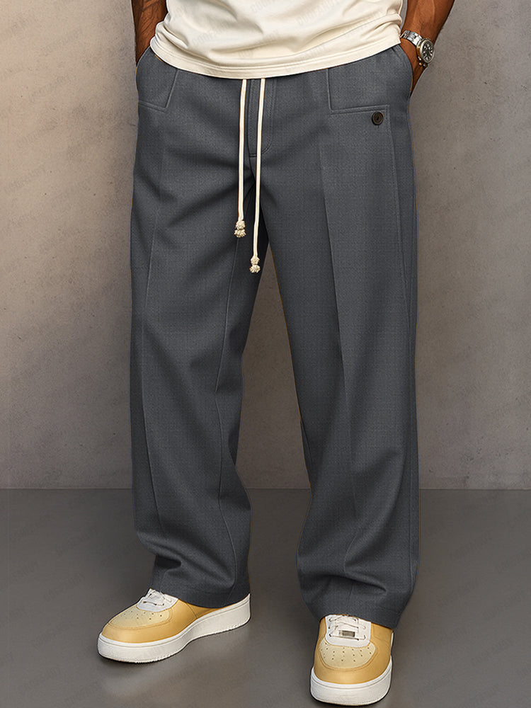 Men's Wide-Leg Drawstring Trousers