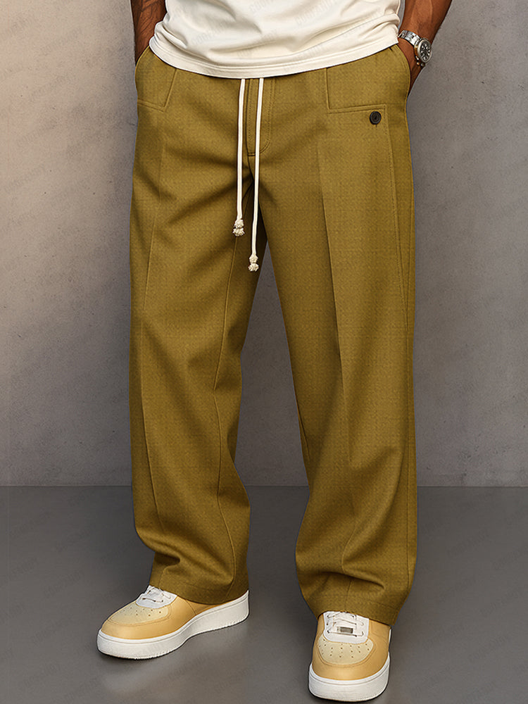 Men's Wide-Leg Drawstring Trousers