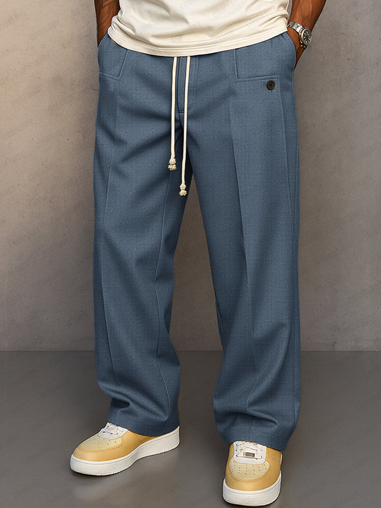 Men's Wide-Leg Drawstring Trousers