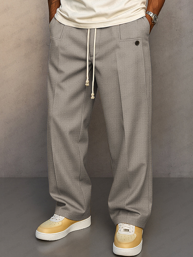 Men's Wide-Leg Drawstring Trousers
