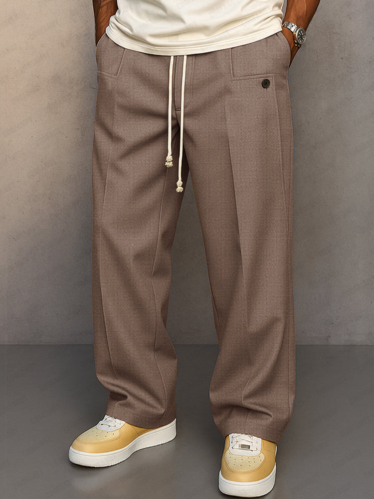 Men's Wide-Leg Drawstring Trousers