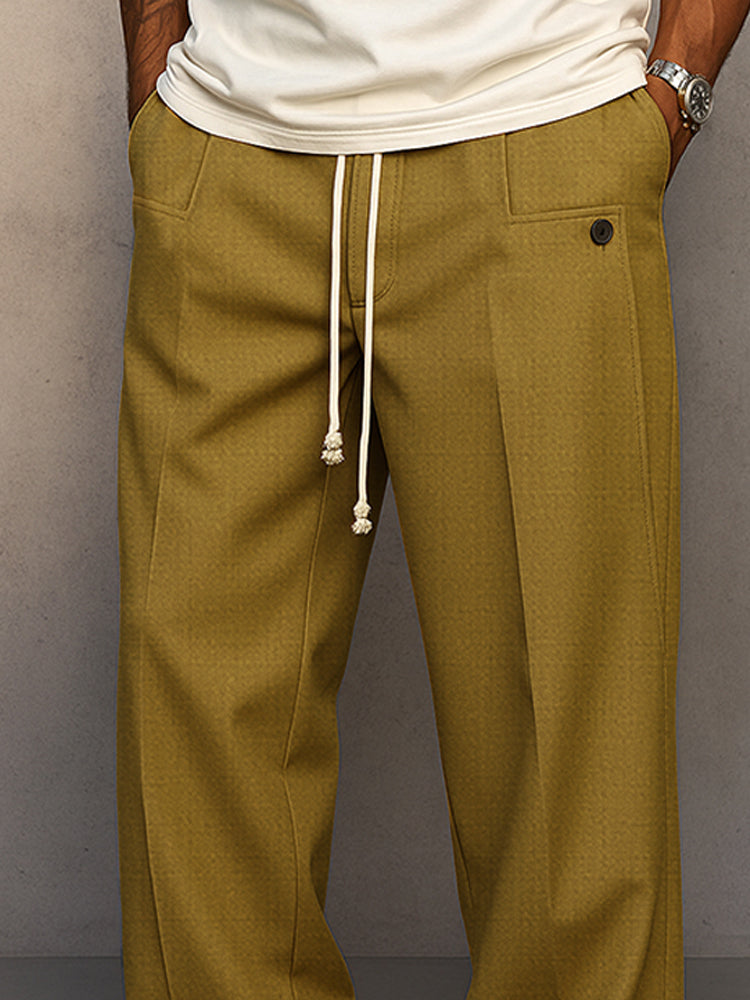 Men's Wide-Leg Drawstring Trousers