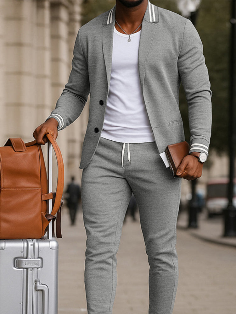 Men's Knit Bomber Jacket and Jogger Set