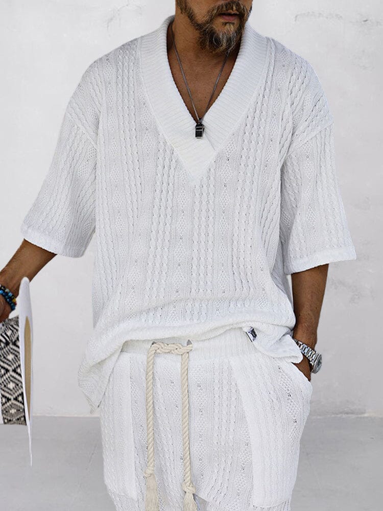 Stylish Knit Shirt Set Sets coofandystore 