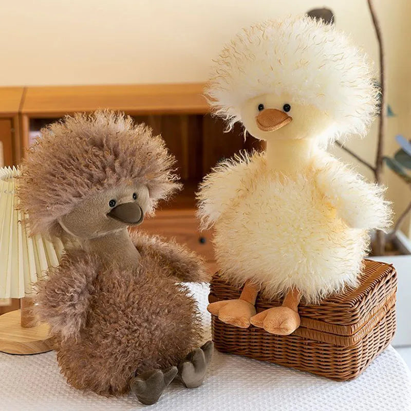 Duck Plush Toy Cute Fluffy Curly Stuffed Animal Doll Soft Kawaii Gift 50cm