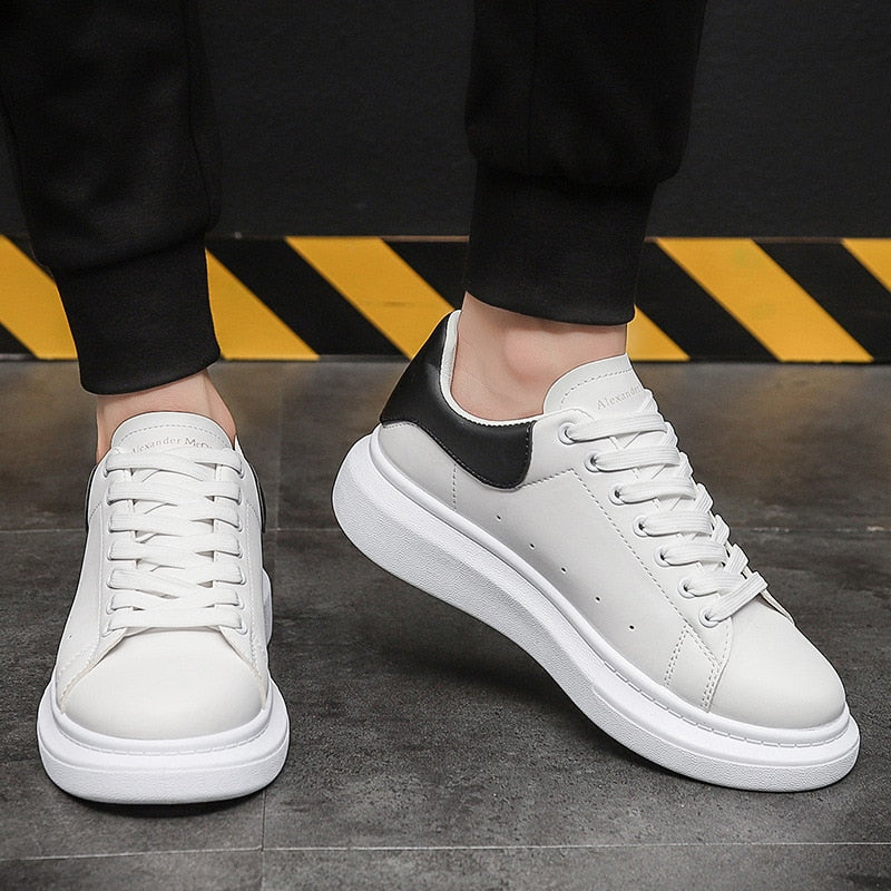 Men's Oversized-Sole Leather Sneakers