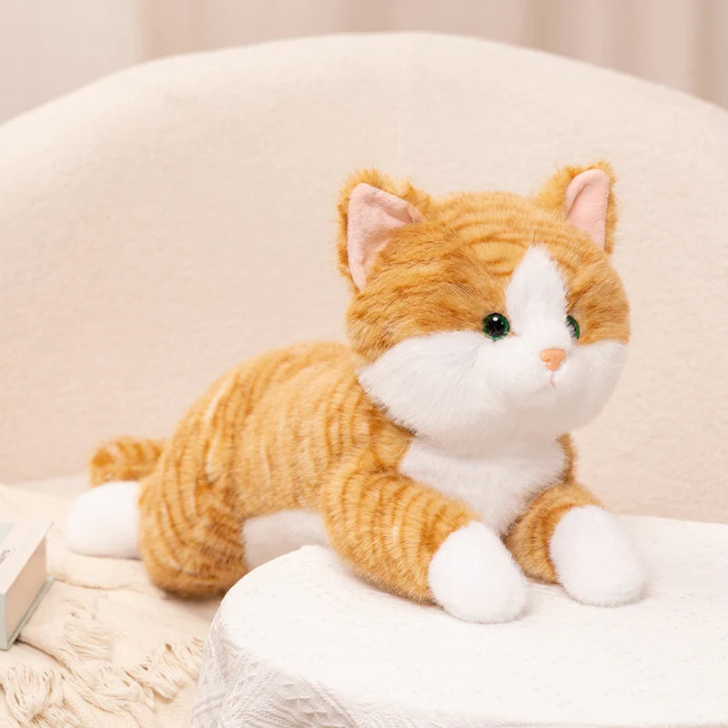 Cat Plush Toy Lifelike Tabby Kitten Stuffed Animal Soft Cute Doll Gift 30cm
