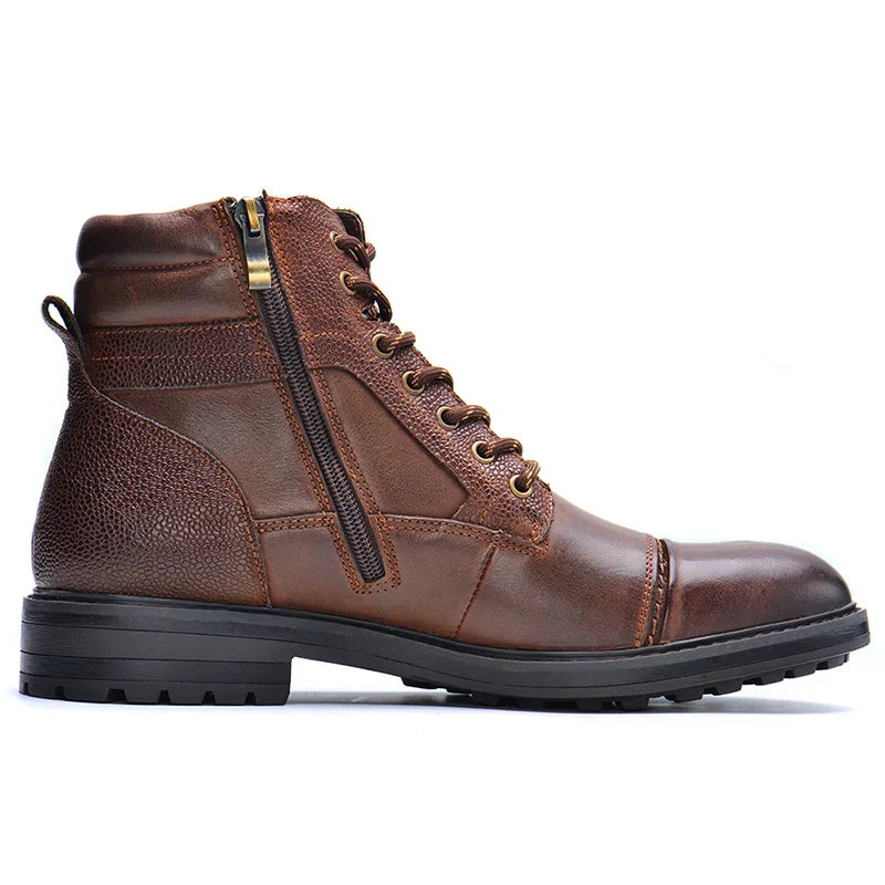Men's Leather Lace-Up Ankle Boots