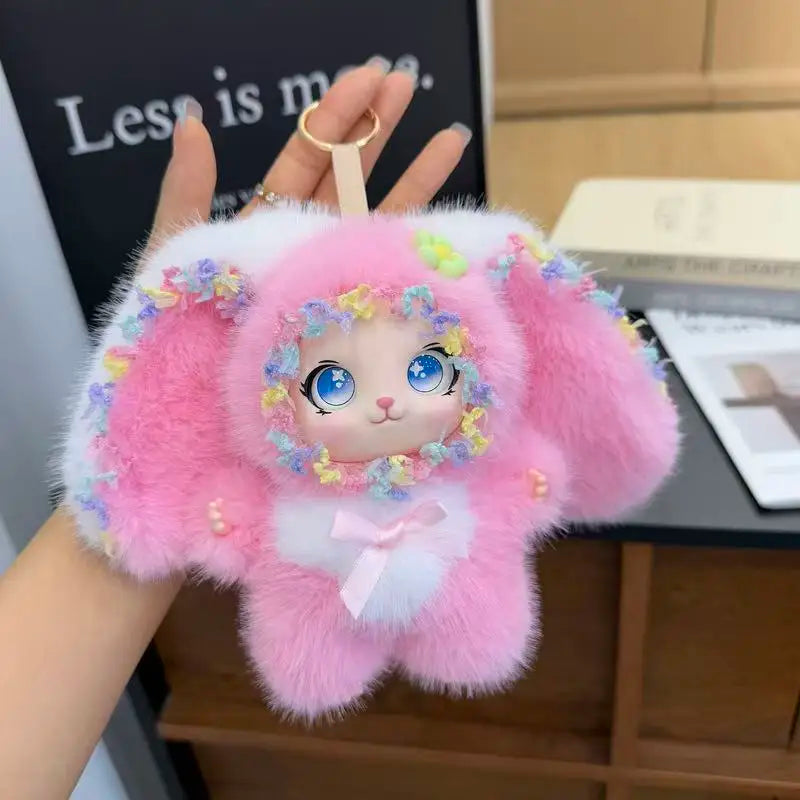 Bunny Plush Keychain Cute Rabbit Bag Charm Stuffed Animal Pendant Kawaii Gift