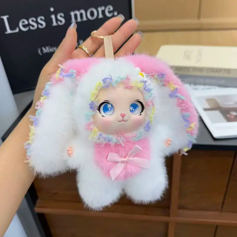 Bunny Plush Keychain Cute Rabbit Bag Charm Stuffed Animal Pendant Kawaii Gift
