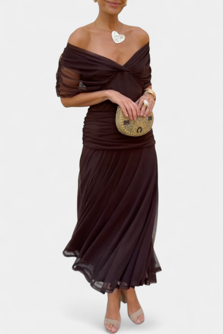 Noor - Women's Floral Pleated V-Neck Maxi Dress